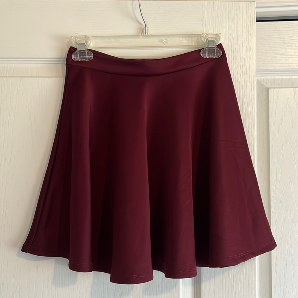 NWOT Burgundy Circle Skirt